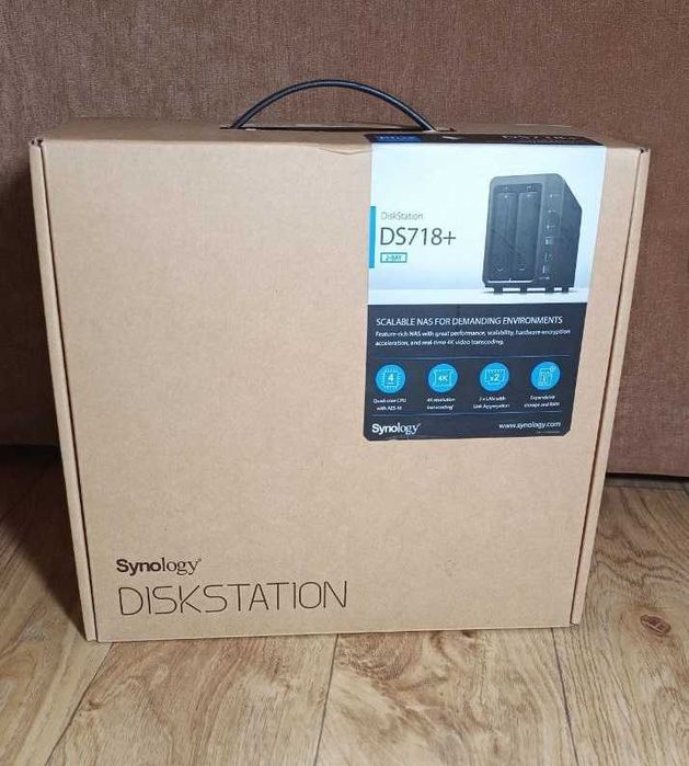 NAS Synology DS718+ 4 ядра, 4K