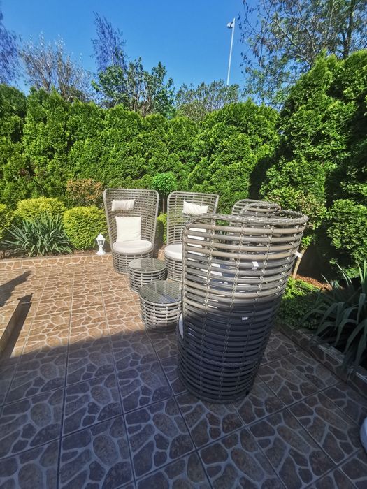 Luksusowy, futurystyczny komplet włoski, ogrodowy technorattan