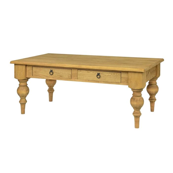 Rustykalna ława kawowa z szufladami do salony. Ława z litego drewna