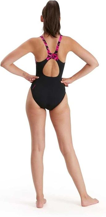 SPEEDO Damski Strój Kąpielowy Hyperboom Muscleback 32 Czarny-Róż