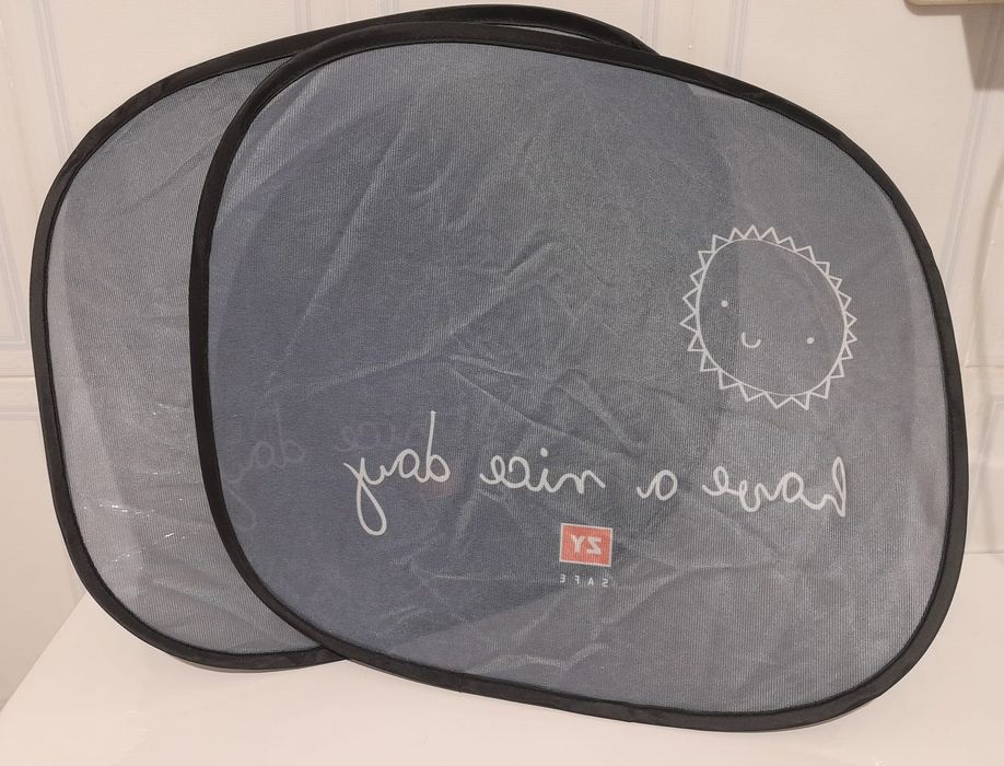 2 cortinas adesivas para os vidros laterais do automóvel