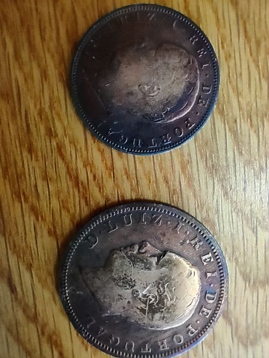 2 moedas de 10 e 20 reis de 1884
