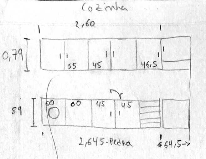 Cozinha usada com granito