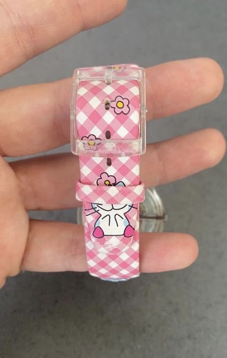 Relógio swatch rosa claro