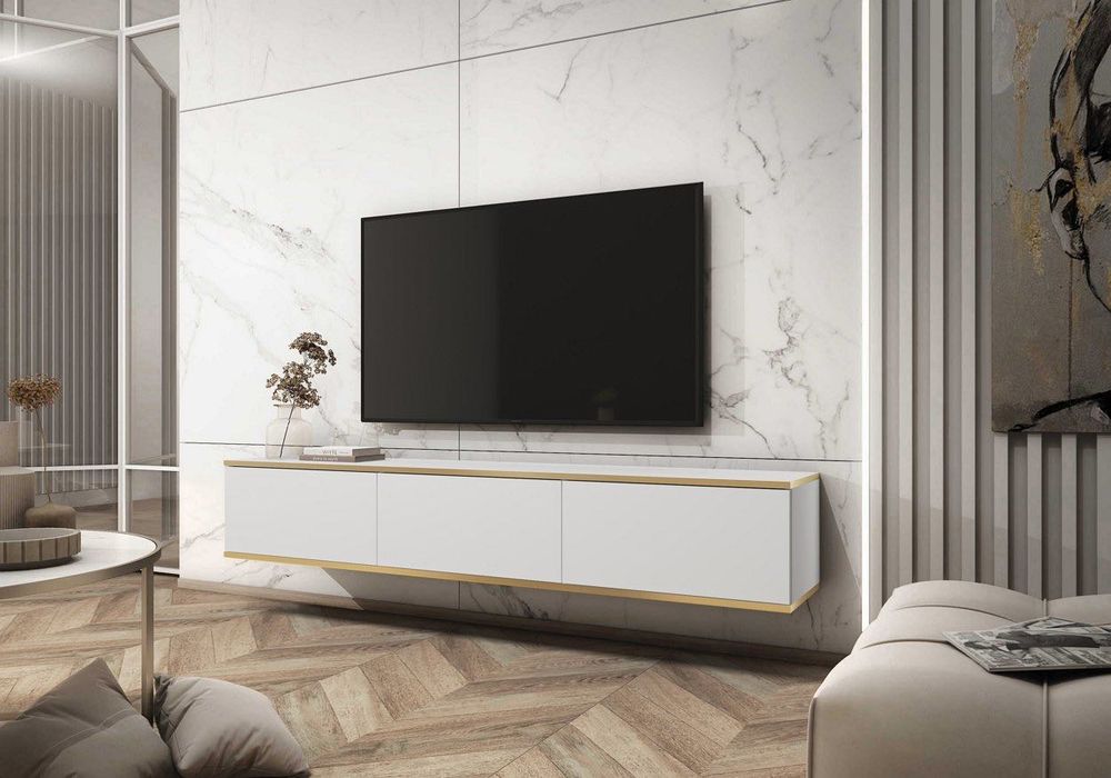 Тумба під телевізор Oro Rtv 175 Biały Platynowy Meble Piaski