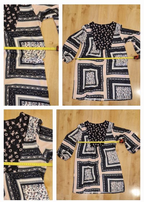 Wizytowa TUNIKA SUKIENKA w stylu indyjskim patchwork rozm.L-XL jak now