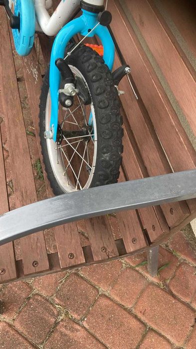 rowerek Btwin biały koła 14 cali