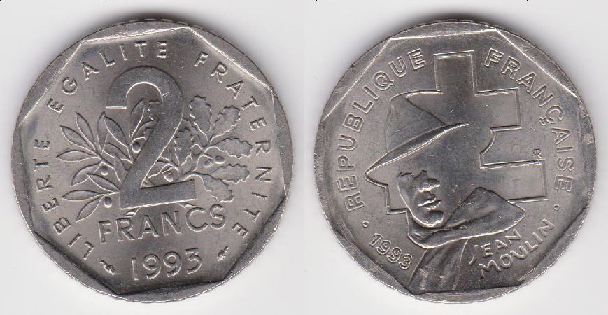 Юбилейная монета Франции 2 франка