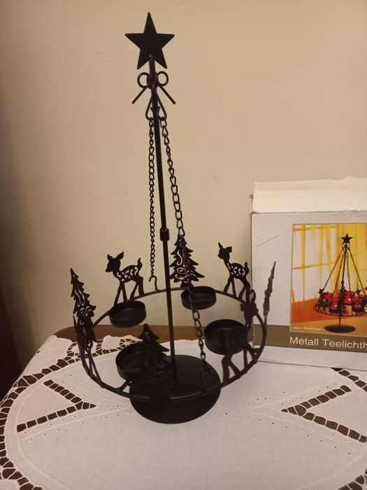 Stylowy świateczny stroik świecznik metaloplastyka