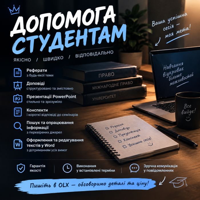 Консультації для студентів: оформлення, редагування, презентації | Онлайн