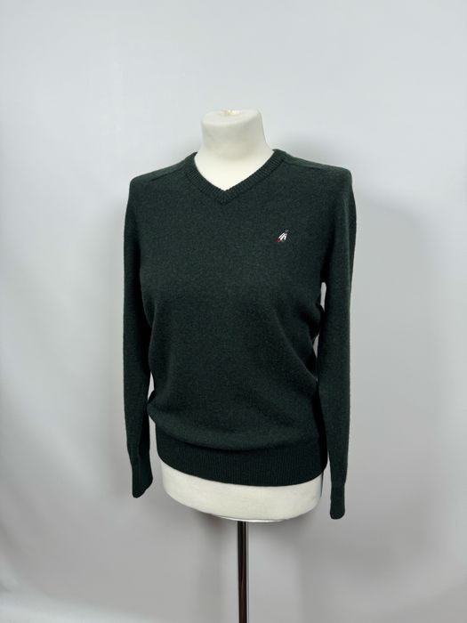 Peak Performance wełniany sweter sweterek butelkowa zieleń M