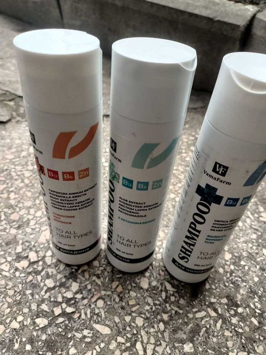 Шампуни 3 шт по 250мл:"Проти випадіння", "Проти лупи", "Для чоловиків"