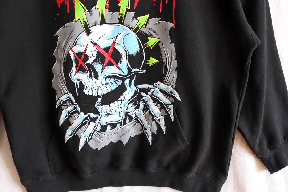 Чорне чоловіче худі Blink 182 панк стімпанк череп скелет готика L-XL