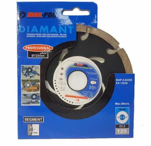 TARCZA DIAMENTOWA 125x22.2x7 czarna Segment do Kostki Betonu