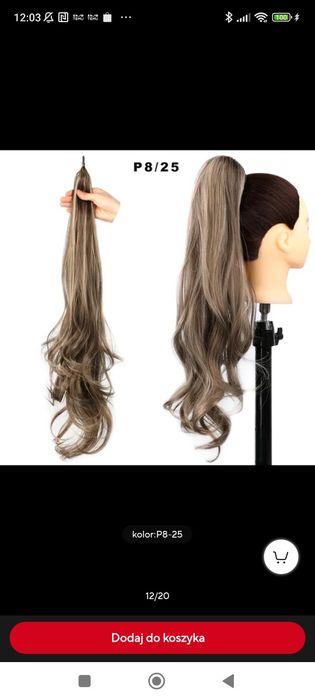 Sztuczne włosy kucyk ciemny blond baleyage