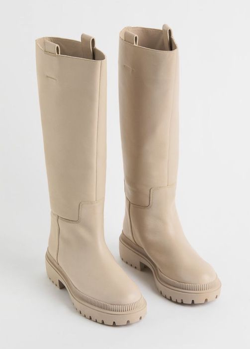Чоботи, черевики  H&M шкіряні бежеві