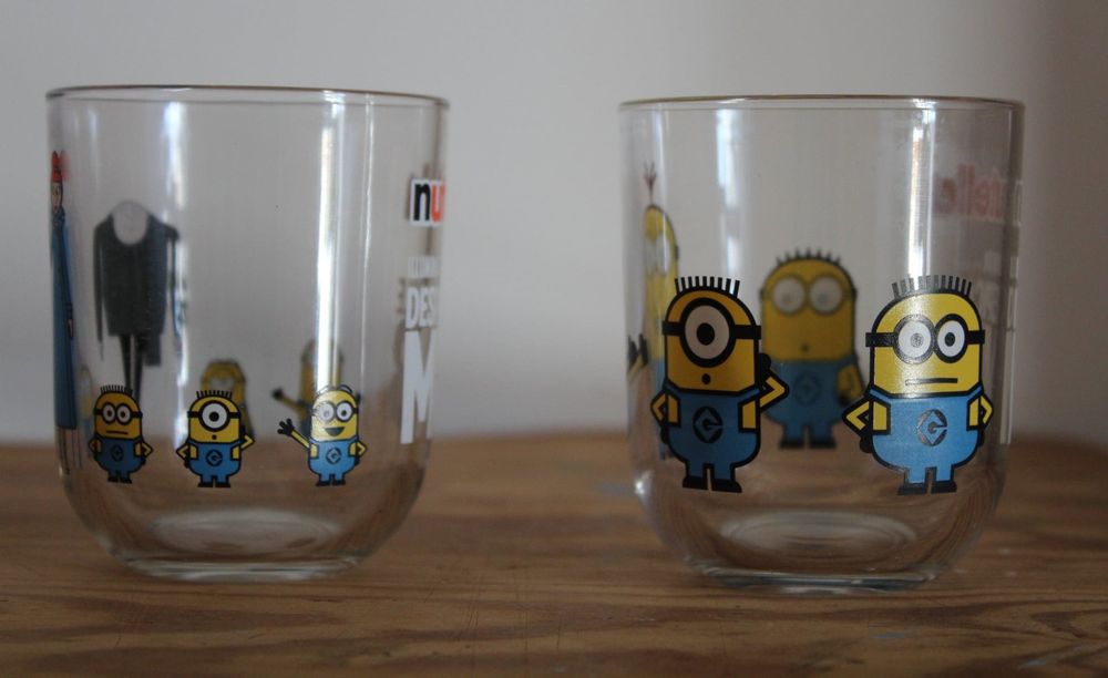 Dois copos Nutella Gru, Mal-Disposto / Minions