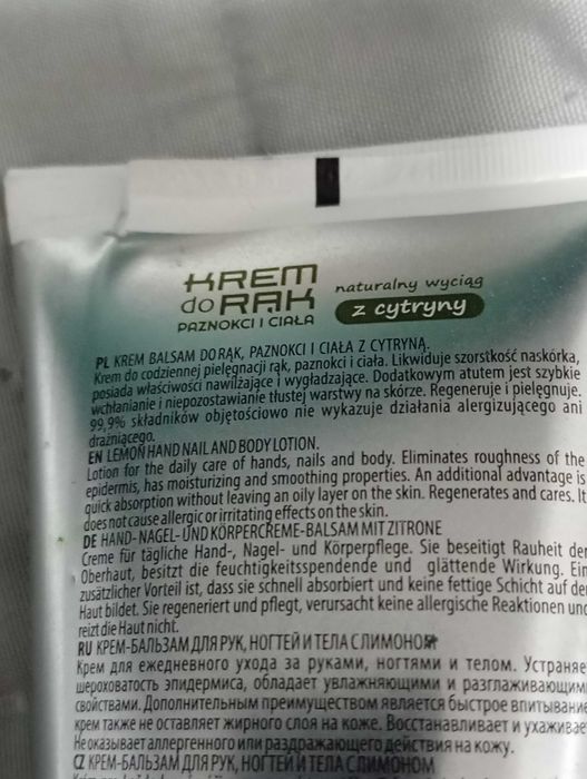 Krem do rąk i paznokci z cytryną 100ml