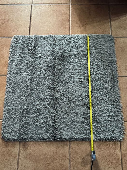 Tapete Shaggy Cinzento 80x80 cm | Pelo Alto e Macio