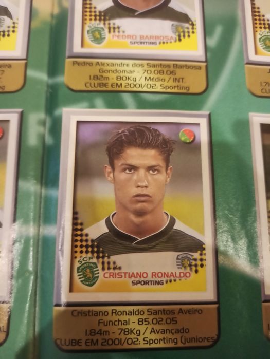 2002-03 com autocolante Cristiano Ronaldo Panini Futebol #306