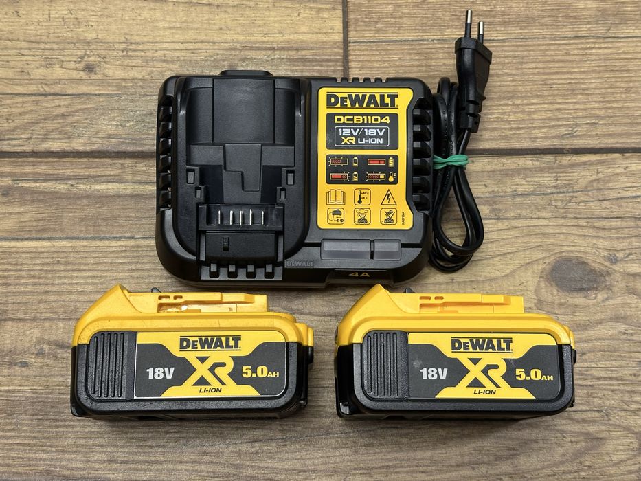 [Zestaw] 2x Bateria, akumulator 18V 5.0 Ah z 2022r. | ładowarka DCB1104 DeWalt