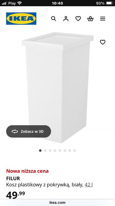 Kosz na smieci plastikowy Ikea