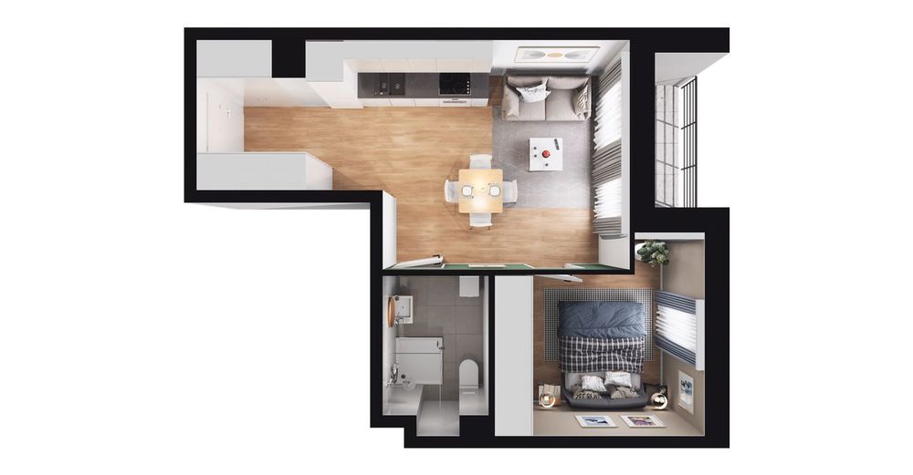 2-pokojowe mieszkanie 35m2 + loggia Bez Prowizji
