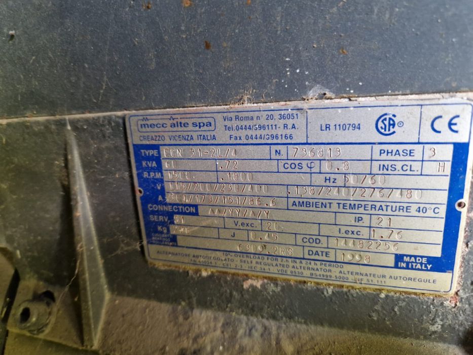 Gerador Motor DEUTZ 60kVa