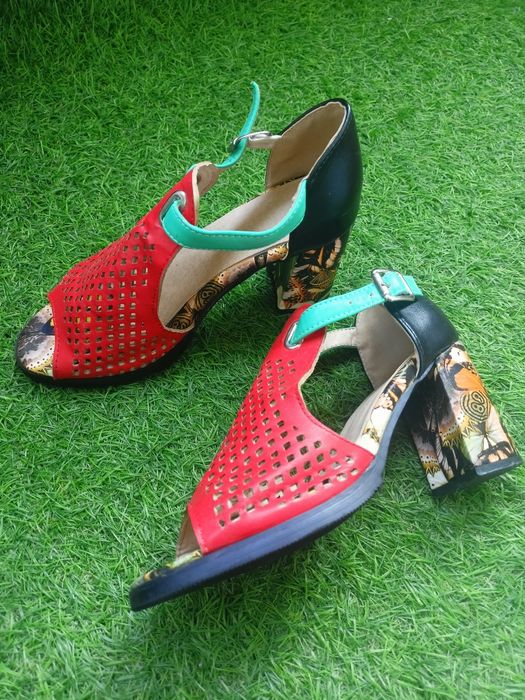 Buty, sandały, kolorowe, 38, obcas