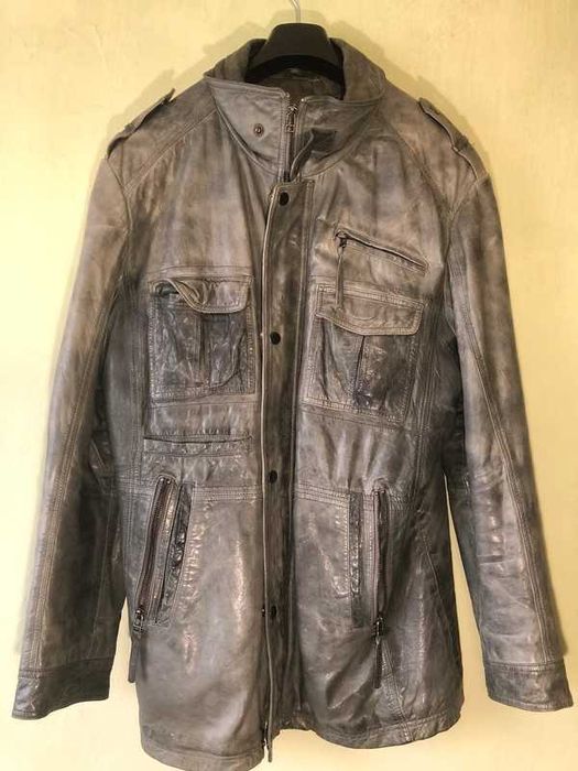 Kurtka skórzana pikowana męska Ochnik