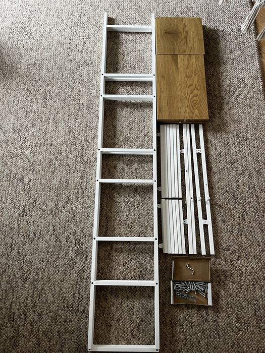 Jysk regał ekspozytor loft skandynawski  mebel TRAPPEDAL  7 półek ciepły dąb biały