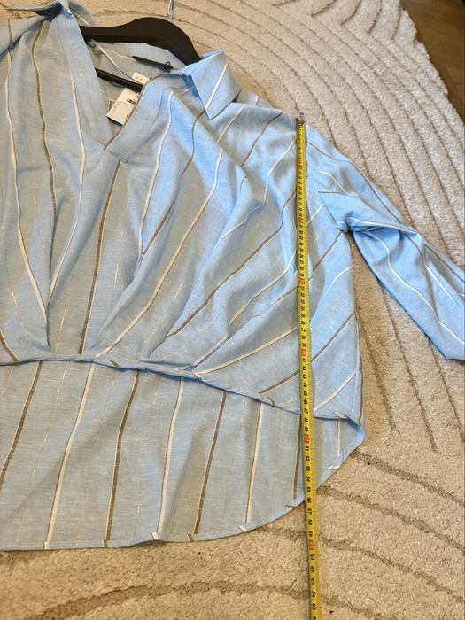 Zara oversizowa koszula z dodatkiem lnu roz. XS S