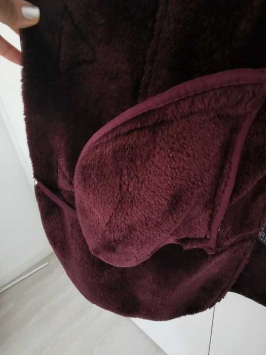 Casaco bordeaux unissexo, imitação camurça