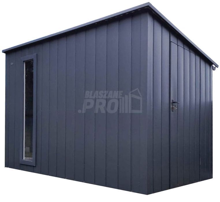 Schowek - domek ogrodowy 3x2m okno - antracyt - dach spad w tył GP700