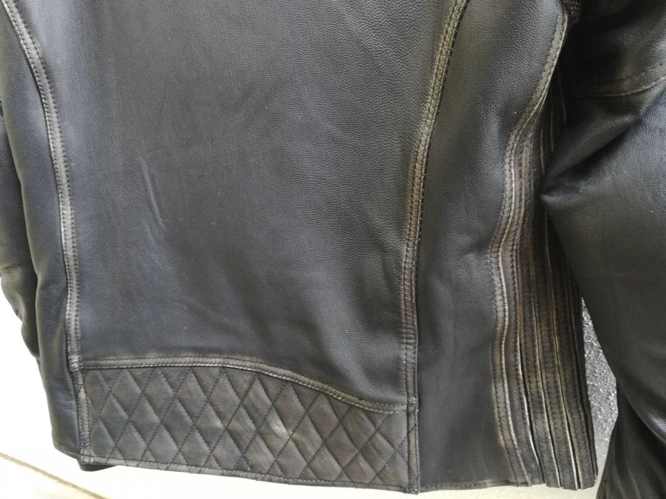 Blusão de cabedal c/proteções, motociclista feminino, da TRYMOTO