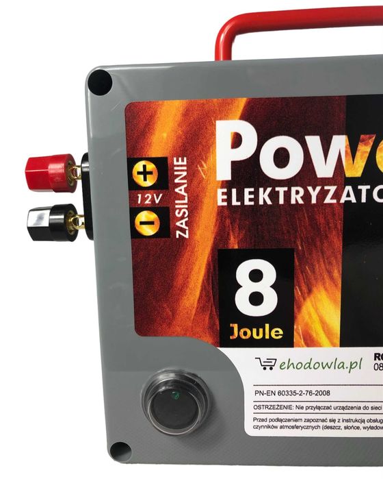 Pastuch Elektryzator elektryczny mocny POWER 8J ogrodzenie do 95km