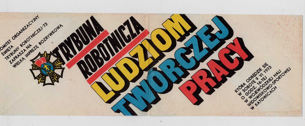 Trybuna Robotnicza Ludziom Twórczej Pracy Zaproszenie 9 czerwca 1973