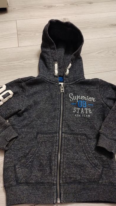 Bluza Reserved z kapturem 98 szara rozpinana