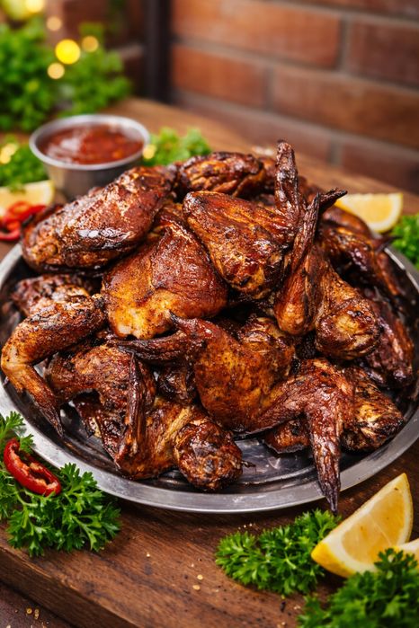 Корчені ребра,крила,полядва,ковбаски