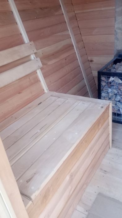 Каркасна сауна 2×2 м з дерева   Для 3-4 осіб   Готова до встановлення.