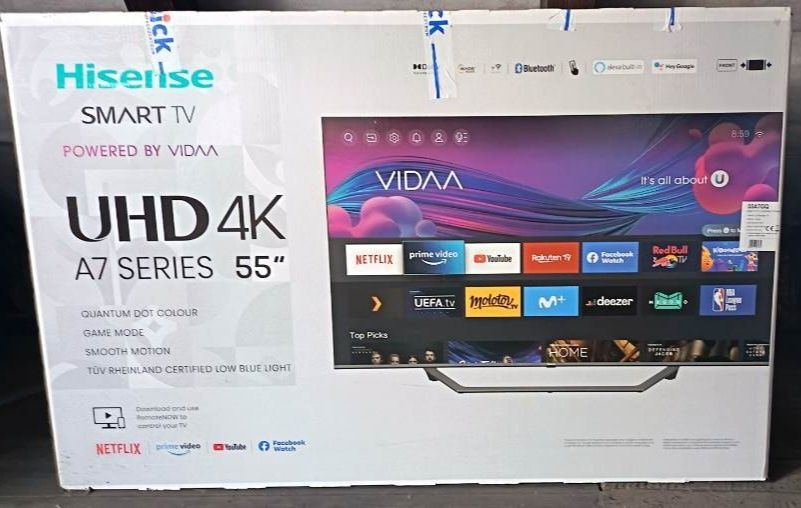 Tv HISENSE 55" - uszkodzona matryca, pełny komplet, idealny na części.