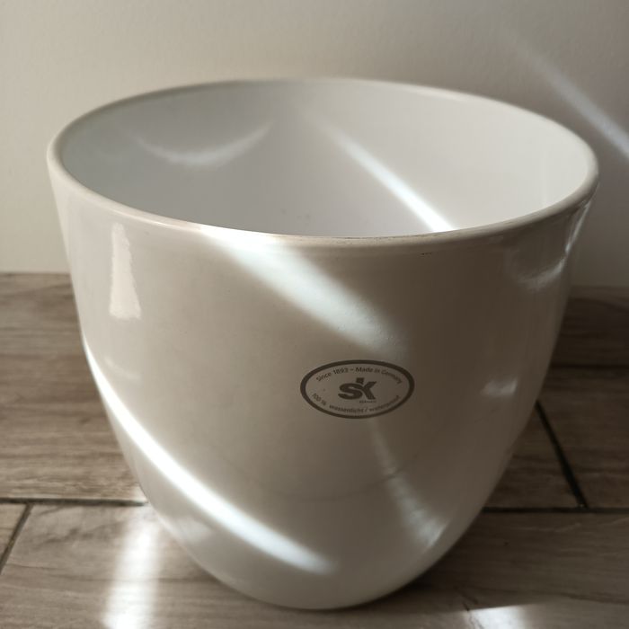 Osłonka ceramiczna na kwiaty biała 21 cmSK Keramik