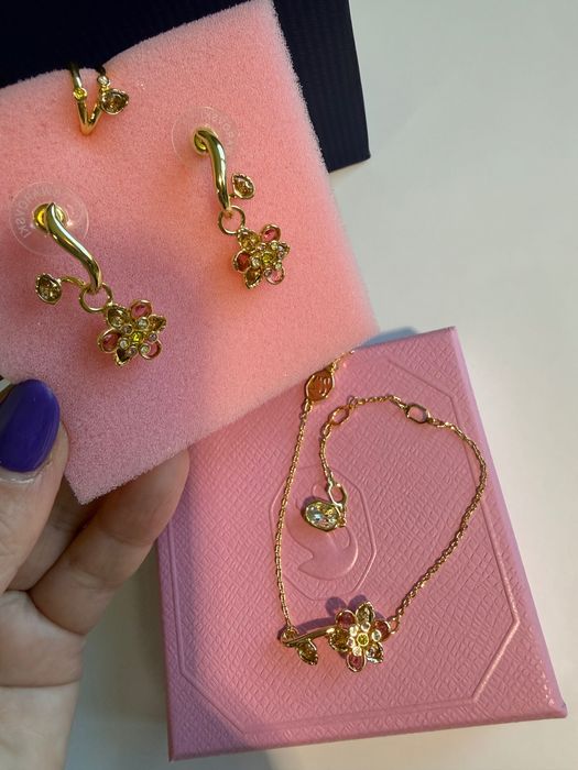 Браслет та сережки з каффою Swarovski