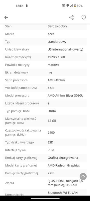 Laptop Acer Aspire 3