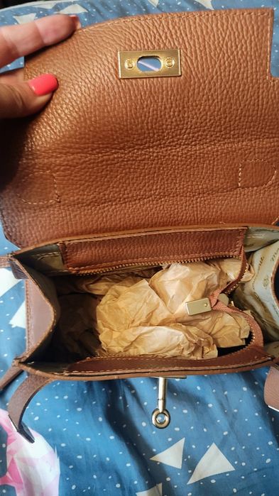 Torba skórzana camel massimo contti