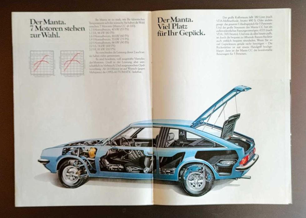 1979 brochura folheto original Opel Manta B