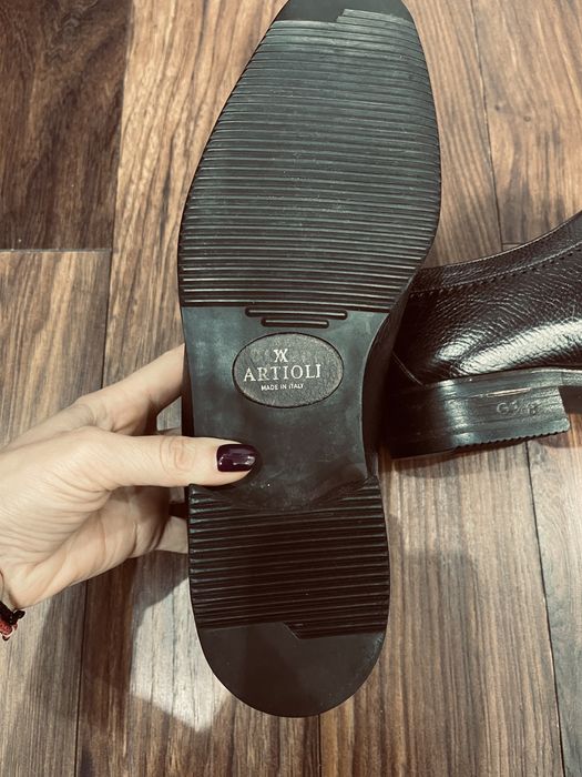 Туфли и ремень ARTIOLI 8 1/2 на меху ягненка.