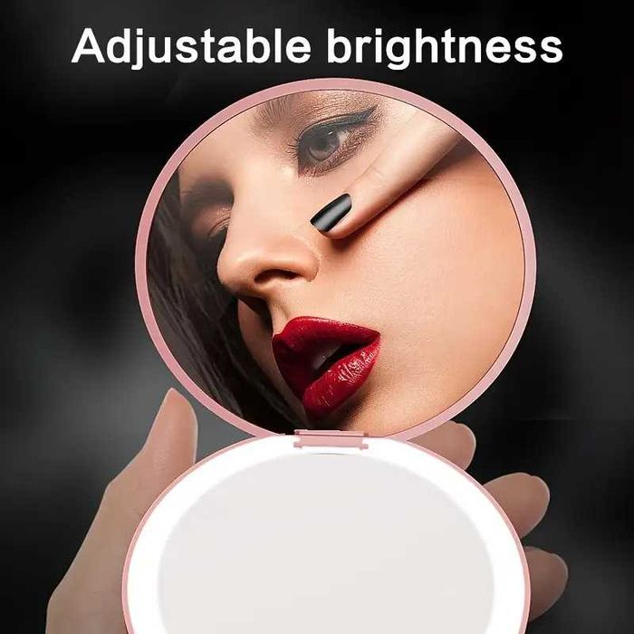 Lusterko kieszonkowe do makijażu LED