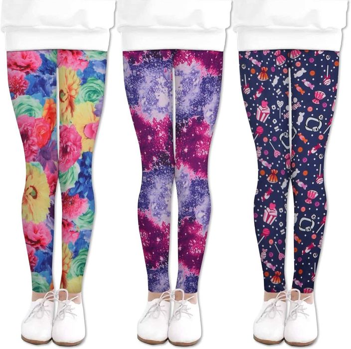 Яркие лосины, легинсы в цветочный принт на девочку