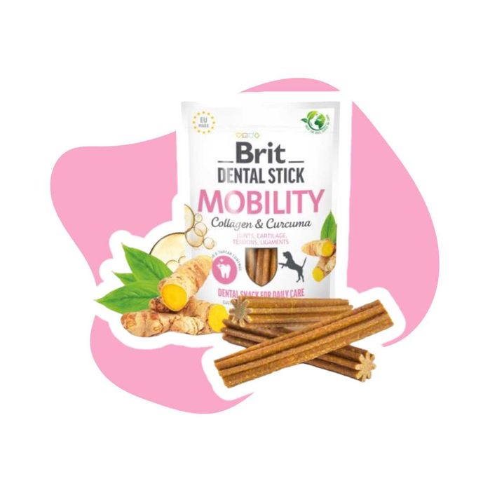 Brit Dental Stick Dog Mobility with Curcuma & Collagen 251g dentystyczne